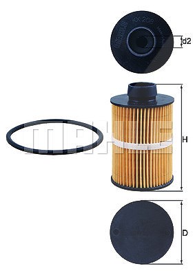 Mahle Kraftstofffilter [Hersteller-Nr. KX208D] für Chevrolet, Citroën, Fiat, Lancia, Opel, Peugeot, Saab, Subaru, Suzuki von MAHLE