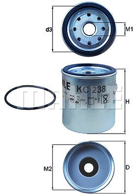 Mahle Kraftstofffilter [Hersteller-Nr. KC238D] für Chrysler, Jeep von MAHLE