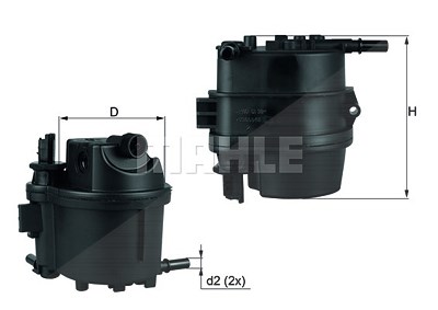 Mahle Kraftstofffilter [Hersteller-Nr. KL779] für Citroën, Ford, Mazda, Peugeot, Toyota von MAHLE