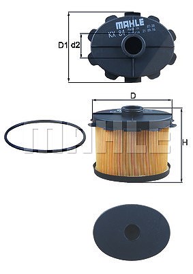 Mahle Kraftstofffilter [Hersteller-Nr. KX84D] für Citroën, Fiat, Peugeot, Toyota von MAHLE