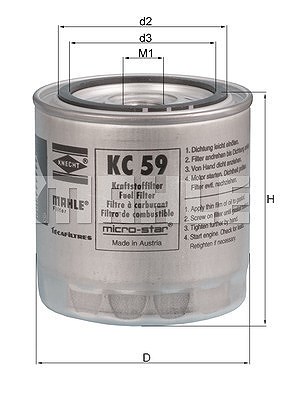 Mahle Kraftstofffilter [Hersteller-Nr. KC59] für Ford, Mazda von MAHLE