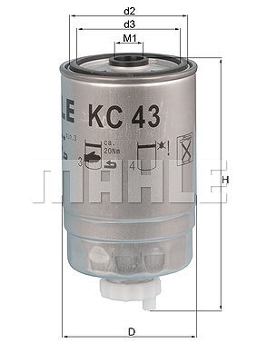 Mahle Kraftstofffilter [Hersteller-Nr. KC43] für Iveco von MAHLE