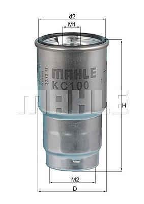 Mahle Kraftstofffilter [Hersteller-Nr. KC100D] für Toyota, Subaru, Kia, Lexus, Mazda von MAHLE