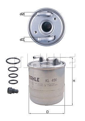 Mahle Kraftstofffilter [Hersteller-Nr. KL490D] für Mercedes-Benz von MAHLE