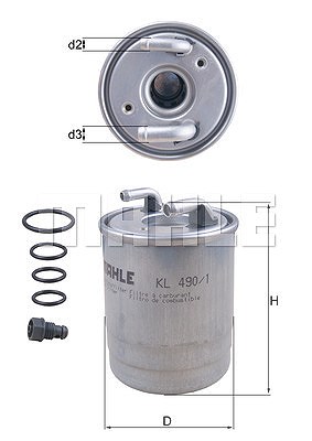 Mahle Kraftstofffilter [Hersteller-Nr. KL490/1D] für Mercedes-Benz von MAHLE