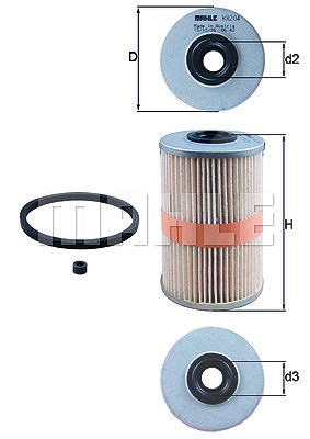 Mahle Kraftstofffilter [Hersteller-Nr. KX204D] für Nissan, Opel, Renault von MAHLE