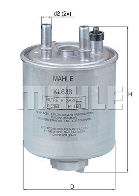 Mahle Kraftstofffilter [Hersteller-Nr. KL638] für Renault von MAHLE