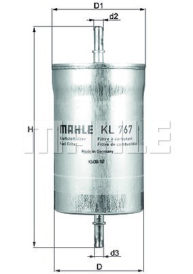 Mahle Kraftstofffilter [Hersteller-Nr. KL767] für Seat von MAHLE