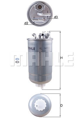 Mahle Kraftstofffilter [Hersteller-Nr. KL147/1D] für Seat von MAHLE