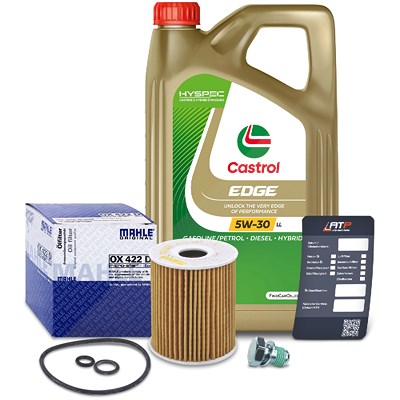 Mahle Ölfilter+Schraube+5 L Castrol 5W-30 LL für Seat, Skoda, VW von MAHLE