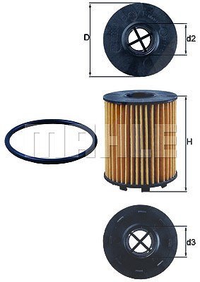 Mahle Ölfilter [Hersteller-Nr. OX371D] für Abarth, Alfa Romeo, Fiat, Ford, Lancia, Opel, Suzuki, Vauxhall von MAHLE