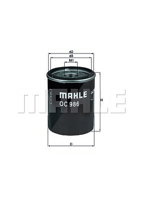 Mahle Ölfilter [Hersteller-Nr. OC986] für Alfa Romeo, Fiat, Ford, Honda, Lancia, Opel von MAHLE