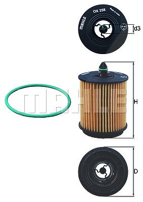 Mahle Ölfilter [Hersteller-Nr. OX258D] für Alfa Romeo, Cadillac, Chevrolet, Fiat, Opel, Saab von MAHLE