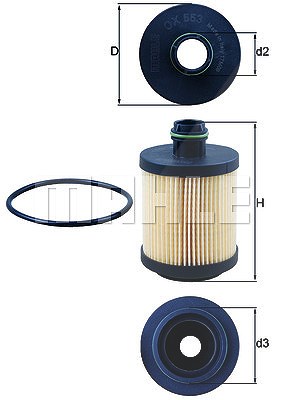 Mahle Ölfilter [Hersteller-Nr. OX553D] für Piaggio, Alfa Romeo, Peugeot, Opel, Suzuki, Citroën, Fiat, Saab, Lancia, Chevrolet von MAHLE