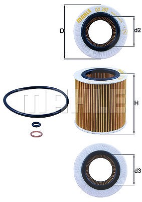 Mahle Ölfilter [Hersteller-Nr. OX387D] für Alpina, BMW von MAHLE