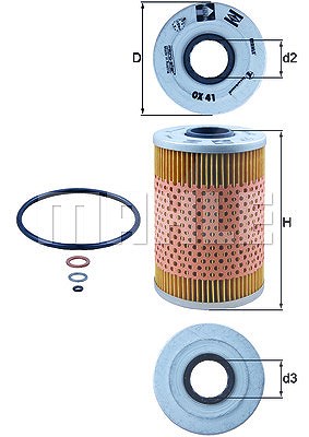 Mahle Ölfilter [Hersteller-Nr. OX41D] für Alpina, BMW von MAHLE