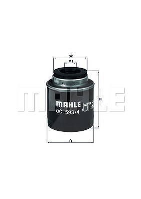 Mahle Ölfilter [Hersteller-Nr. OC593/4] für Skoda, Seat, VW, Audi von MAHLE