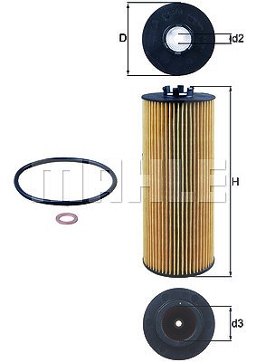 Mahle Ölfilter [Hersteller-Nr. OX164D] für Audi, Skoda, VW von MAHLE