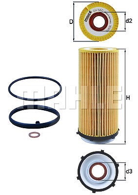 Mahle Ölfilter [Hersteller-Nr. OX560D] für BMW von MAHLE