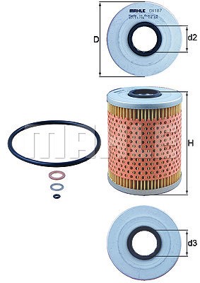 Mahle Ölfilter [Hersteller-Nr. OX187D] für BMW, Wiesmann von MAHLE