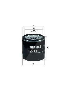 Mahle Ölfilter [Hersteller-Nr. OC90OF] für Chevrolet, Gm Korea, Lada, Opel, Rover, Saab von MAHLE