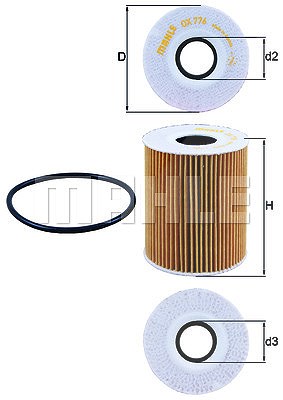 Mahle Ölfilter [Hersteller-Nr. OX776D] für Citroën, Jaguar, Land Rover, Peugeot von MAHLE