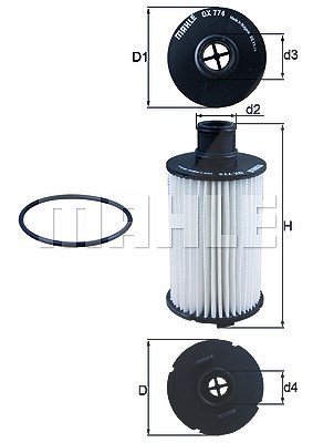 Mahle Ölfilter [Hersteller-Nr. OX774D] für Jaguar, Land Rover von MAHLE