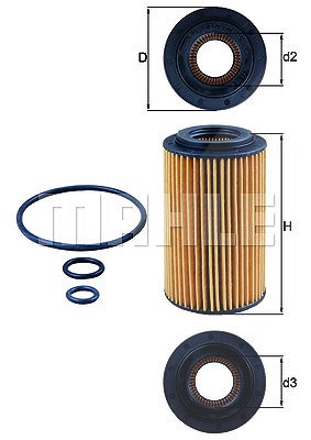 Mahle Ölfilter [Hersteller-Nr. OX153/7D2] für Jeep, Land Rover, Mercedes-Benz von MAHLE