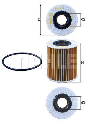 Mahle Ölfilter [Hersteller-Nr. OX413D2] für Lexus von MAHLE