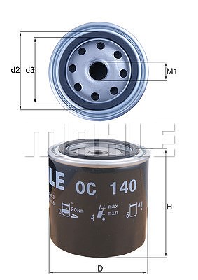 Mahle Ölfilter [Hersteller-Nr. OC140] für Nissan von MAHLE