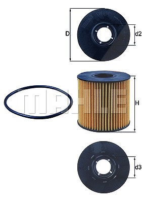 Mahle Ölfilter [Hersteller-Nr. OX210D] für Nissan, Opel, Renault von MAHLE