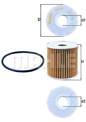 Mahle Ölfilter [Hersteller-Nr. OX192D] für Nissan von MAHLE