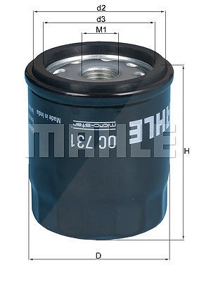 Mahle Ölfilter [Hersteller-Nr. OC731] von MAHLE