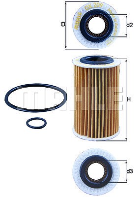 Mahle Ölfilter [Hersteller-Nr. OX209D] für Renault von MAHLE