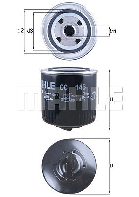 Mahle Ölfilter [Hersteller-Nr. OC145] für Seat, Skoda, VW von MAHLE