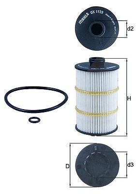 Mahle Ölfilter [Hersteller-Nr. OX1123D] für Audi, Bentley von MAHLE