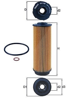 Mahle Ölfilter [Hersteller-Nr. OX1146D] für Alpina, BMW, Toyota von MAHLE