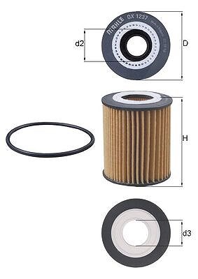 Mahle Ölfilter [Hersteller-Nr. OX1237D] für Citroën, Ds, Ford, Opel, Peugeot, Toyota, Vauxhall von MAHLE