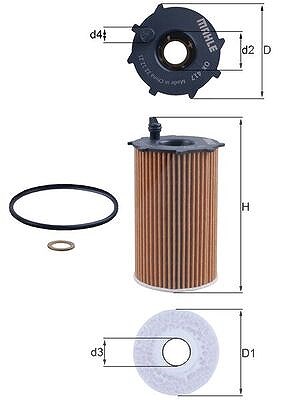 Mahle Ölfilter [Hersteller-Nr. OX417D] für Hyundai, Kia von MAHLE