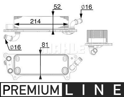 Mahle Ölkühler, Automatikgetriebe [Hersteller-Nr. CLC77000P] für Audi von MAHLE