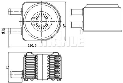 Mahle Ölkühler, Motoröl [Hersteller-Nr. CLC176000S] für Citroën, Peugeot von MAHLE