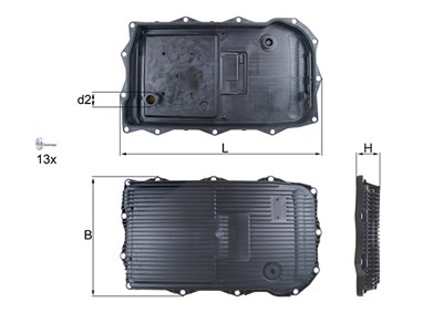 Mahle Ölwanne, Automatikgetriebe [Hersteller-Nr. HX184KIT] für Alpina, BMW, Jaguar, Jeep, Land Rover, Maserati von MAHLE