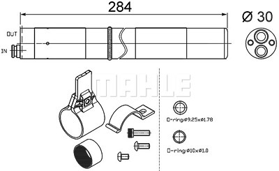 Mahle Trockner, Klimaanlage [Hersteller-Nr. AD251000S] für Audi von MAHLE