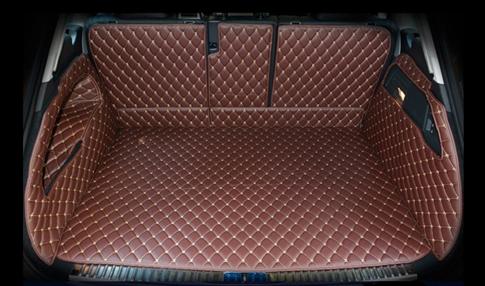 Kofferraum Schutzmatte Spezielle Kofferraummatten Für VW Für Touareg 2011–2017 Strapazierfähige wasserdichte Kofferraumteppiche Gummi Kofferraummatte (Farbe : Kaffee) von MAIDONG