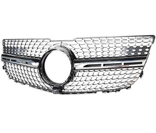 MAIDONG Auto-Frontgrill X204-Kühlergrill, schwarz-Silberne Frontstoßstange und Diamantgrill für Mercedes GLK-Klasse 2012–2015 und GLK 63 für AMG Kühlergrill vorne (Farbe : Diamonds - Black) von MAIDONG