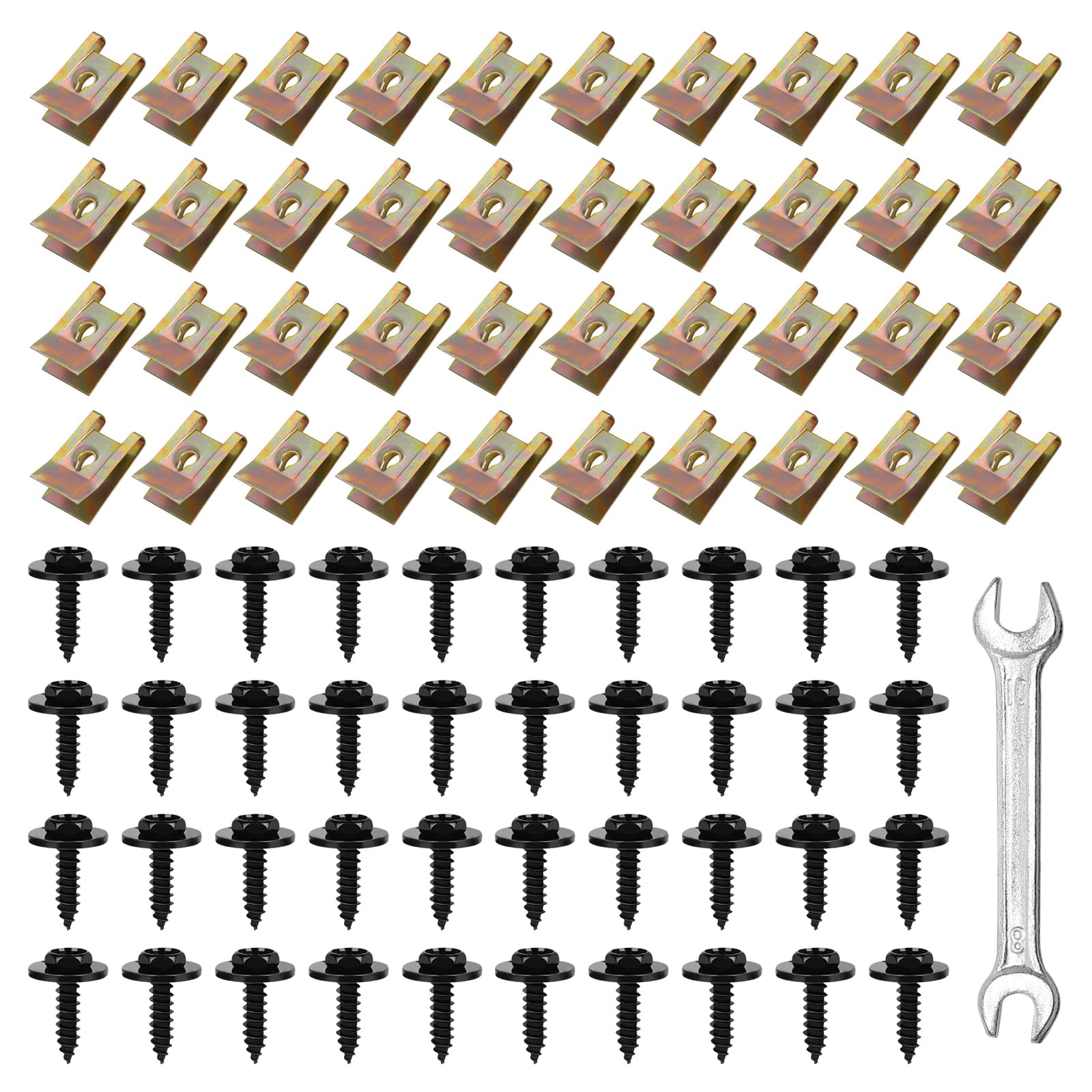 80 Stück Kfz Schraube Mutter Clip Kit, Auto Blechschrauben Kotflügel, Blechmutter Schraube Mutter Clip Kit für Radkastenabdeckung Kotflügel Platte von MAIXINNEW