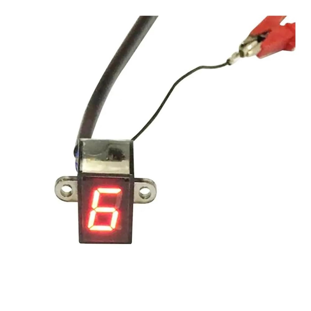 MALIYAE Motorrad Ganganzeige Universal Motorrad Digitale Ganganzeige Schalthebel Sensor Display Beständig Motorrad Ganganzeige(Red) von MALIYAE