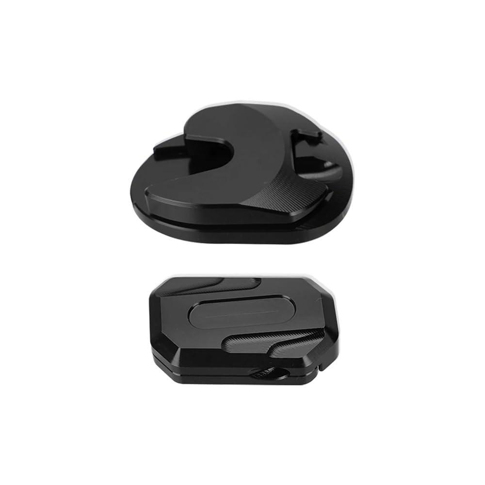 Seitenständer Platte Pad Für PCX 160 2020 2021 2022 2023 2024 Für ADV150 2019-24 Motorrad Zubehör Seite Stehen Enlarger Kickstand Vergrößern Platte Pad(Black) von MALIYAE