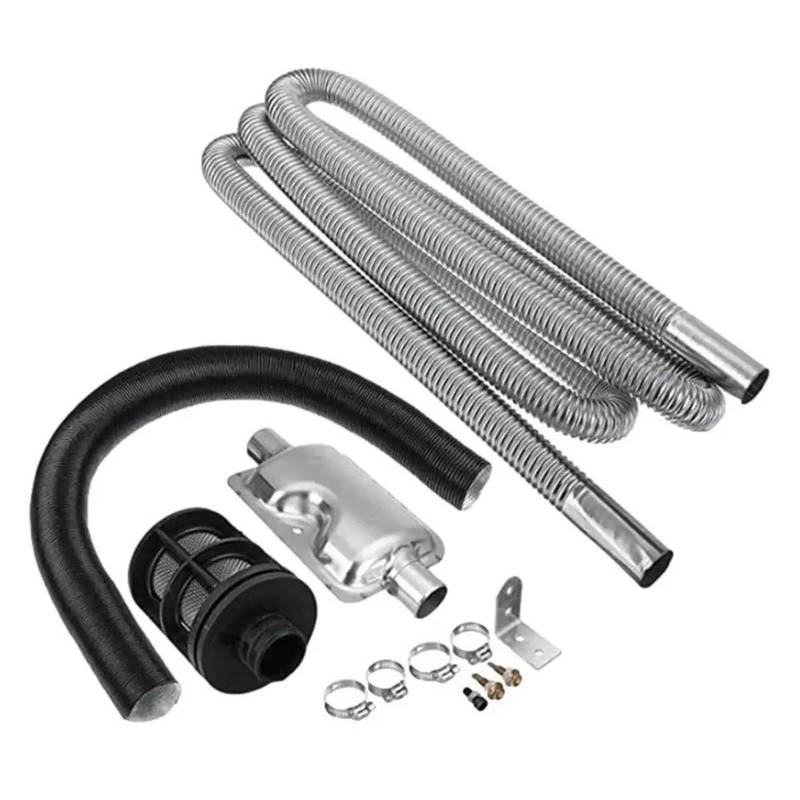 Auto Auspuffrohr 0,6 M/2,5 M SchlauchDiesel Heizung Auspuff Auto Parkplatz Luft Heizung Auspuff Rohr Kit Mit Schalldämpfer Edelstahl Auspuff Rohr Abgasrohr(0.6m Exhaust Pipe) von MALTAY