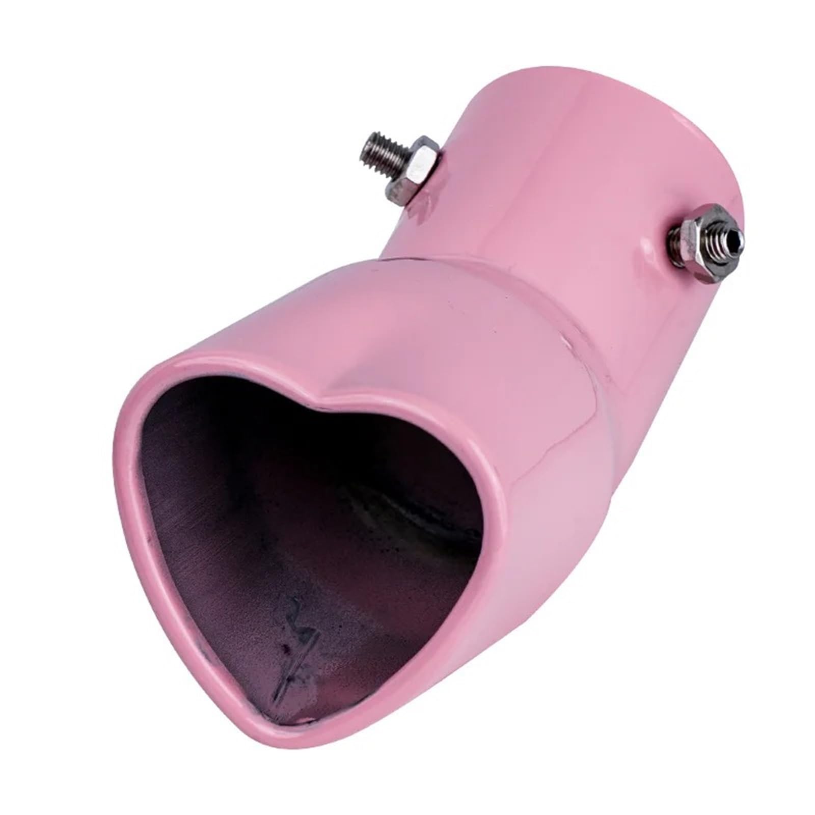 Auto Auspuffrohr 1 Stück Herzförmiger Auto-Auspuffrohr-Schalldämpfer Universal-Automobil-Modifikation Auto-Heck-Throat-Auspuffrohr-Schalldämpfer Abgasrohr(1Pc Pink Curved) von MALTAY